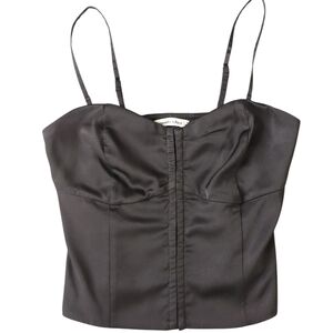 A&F Women's Black Satin Corset Cami (Size M)